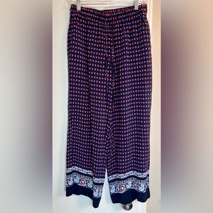 Loft Floral Print Wide Leg Pants